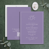QR-Code Elegante Lavender Calligraphy Monogram Einladung
