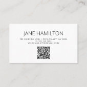 QR-Code Elegante Marmor-Profil Visitenkarte (Rückseite)