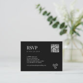 QR Code Elegante Minimalistische Hochzeit in Schwa Begleitkarte (Stehend Vorderseite)