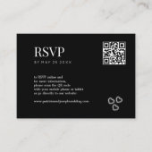 QR Code Elegante Minimalistische Hochzeit in Schwa Begleitkarte (Vorderseite)