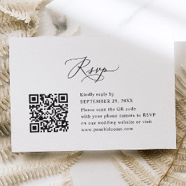 QR Code Elegante Moderne Kalligraphie Hochzeit RSV RSVP Karte