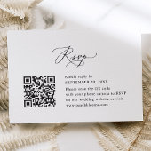 QR Code Elegante Moderne Kalligraphie Hochzeit RSV RSVP Karte