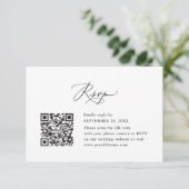 QR Code Elegante Moderne Kalligraphie Hochzeit RSV RSVP Karte (Stehend Vorderseite)