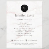 QR-Code Elegante Rose Gold Blush Marmorstein Flyer (Vorne)