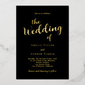 QR Code Elegante Script Calligraphy Simple Wedding Folieneinladung (Vorderseite)