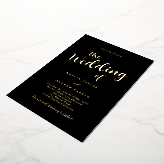 QR Code Elegante Script Calligraphy Simple Wedding Folieneinladung (Gedreht)