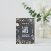 QR-Code Elegante Silber-Gold-Hochzeit Begleitkarte (Stehend Vorderseite)