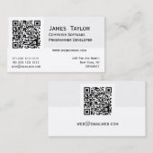 QR Code-eleganter Computerprogrammierer | Visitenkarte (Vorne/Hinten)