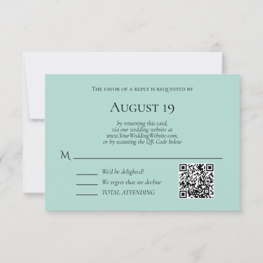 QR Code Eleganter Strandstring Lights Beach RSVP Karte (Rückseite)