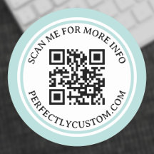 QR-Code eleganter Text hellblau, doppelter Rand