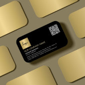 QR-Code: elegantes berufliches Goldlogo Visitenkarte