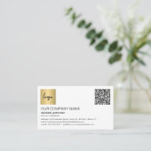 QR-Code: elegantes berufliches Goldlogo Visitenkarte (Stehend Vorderseite)