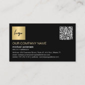QR-Code: elegantes berufliches Goldlogo Visitenkarte (Vorderseite)