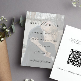 QR-Code elegantes Drehbuch Schwarz-weißes Foto Hoc Save The Date