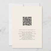QR CODE elegantes einfaches schwarzes und elfenbei Einladung (Rückseite)