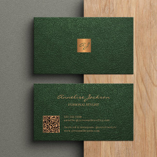 QR-Code: elegantes, grünes Gold Visitenkarte