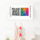 QR-Code Elegantes, modernes Firmenlogo hier Vertik Banner (Insitu)