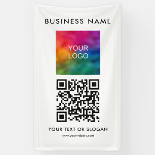 QR-Code Elegantes, modernes Firmenlogo hier Vertik Banner