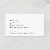 QR Code, elegantes modernes Gold, persönlich Visitenkarte (Rückseite)