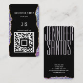 QR-Code Elegantes Monogramm Verbinden Sie mit uns Visitenkarte (Vorne/Hinten)