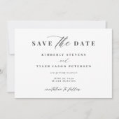 QR CODE elegantes Skript einfache Hochzeit Save The Date (Vorderseite)