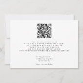 QR CODE elegantes Skript einfache Hochzeit Save The Date (Rückseite)