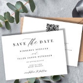 QR CODE elegantes Skript einfache Hochzeit Save The Date