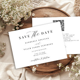 QR CODE elegantes Skript einfache Hochzeit Save The Date
