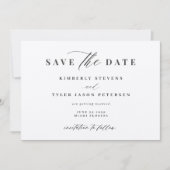 QR CODE elegantes Skript einfache Hochzeit Save The Date (Vorderseite)