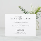QR CODE elegantes Skript einfache Hochzeit Save The Date (Stehend Vorderseite)