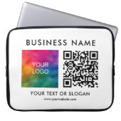QR-Code Elegantes Upload-Business-Logo hier Trendy Laptopschutzhülle (Vorderseite)