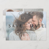 QR-Code Elegantes Vellum Overlay 3 Foto Verlobung Save The Date (Vorne/Hinten)
