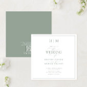 QR-Code Elegantsage Green Calligraphy Monogram Einladung