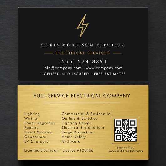 QR-Code Elektrounternehmen Elektriker Visitenkarte