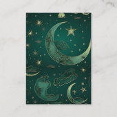 qr code Emerald Green Gold Celestial Wedding Begleitkarte (Rückseite)