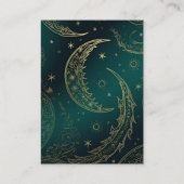 qr code Emerald Green Gold Celestial Wedding Begleitkarte (Rückseite)