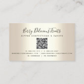 QR-Code Erdbeere Rosa Glitzer Confection Gold Visitenkarte (Rückseite)