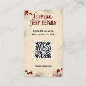 QR Code Ereignisdetails Halloween Romantischer Dra Begleitkarte (Rückseite)