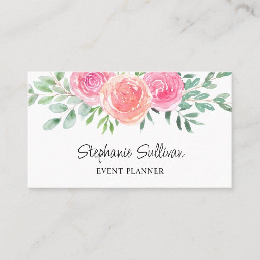 QR-Code-Ereignisplaner für Aquarellfarben Visitenkarte (Vorderseite)