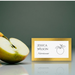 QR-Code Ernährungsberater Obst Goldfolie Visitenka Visitenkarte