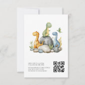 QR-Code Es ist eine Niedliche Dinosaurier Baby Boy Einladung (Rückseite)