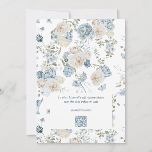 QR Code Etwas Blaues, bevor ich Brautparty mache Einladung (Rückseite)