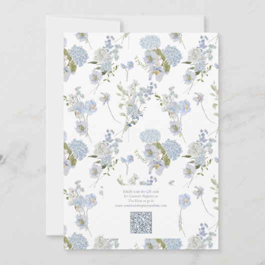 QR Code Etwas Blaues, bevor ich Brautparty mache Einladung (Rückseite)