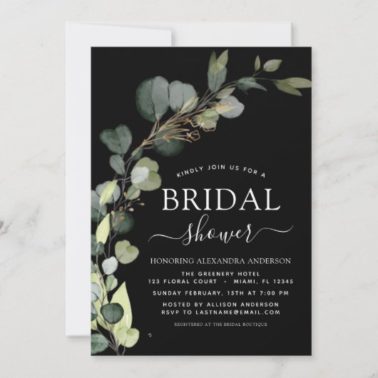 QR-Code Eucalyptus Einladung (Vorderseite)