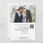 QR Code Eucalyptus Foto Wedding Einladung (Rückseite)