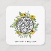 QR Code Eucalyptus Sunflower Wedding Einladung (Vorderseite)