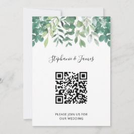 QR Code Eukalyptus Greenery Einladung Hochzeit