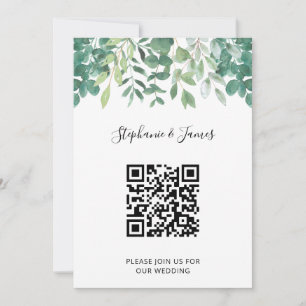 QR Code Eukalyptus Greenery Einladung Hochzeit