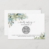 QR Code Eukalyptus Greenery Wedding RSVP (Vorne/Hinten)