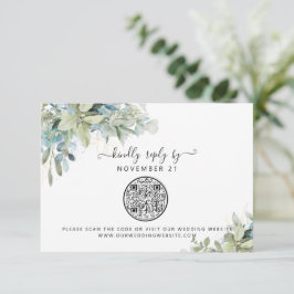QR Code Eukalyptus Greenery Wedding RSVP